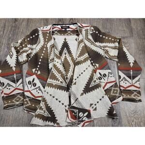 SHYANNE Open Drape Blanket Jacket Cardigan Sweater Southwestern Medium